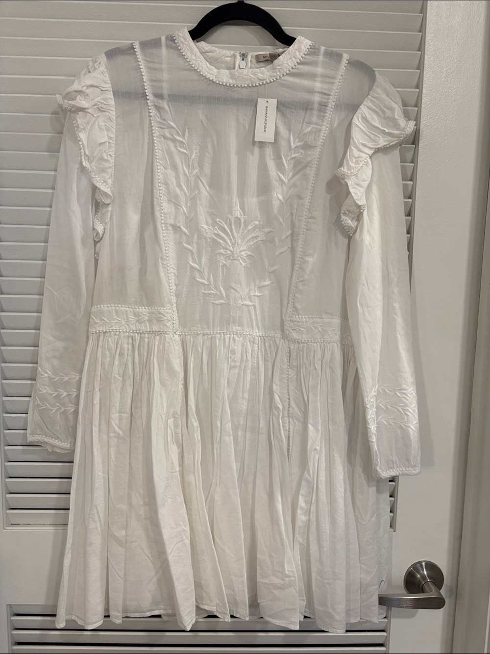 Banana Republic White Embroidered Mini Dress